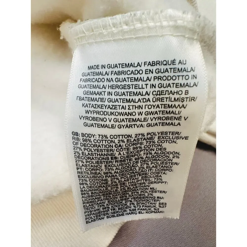 The North Face Solid Off White Crewneck Sweatshirt with Tonal Logo Size Medium